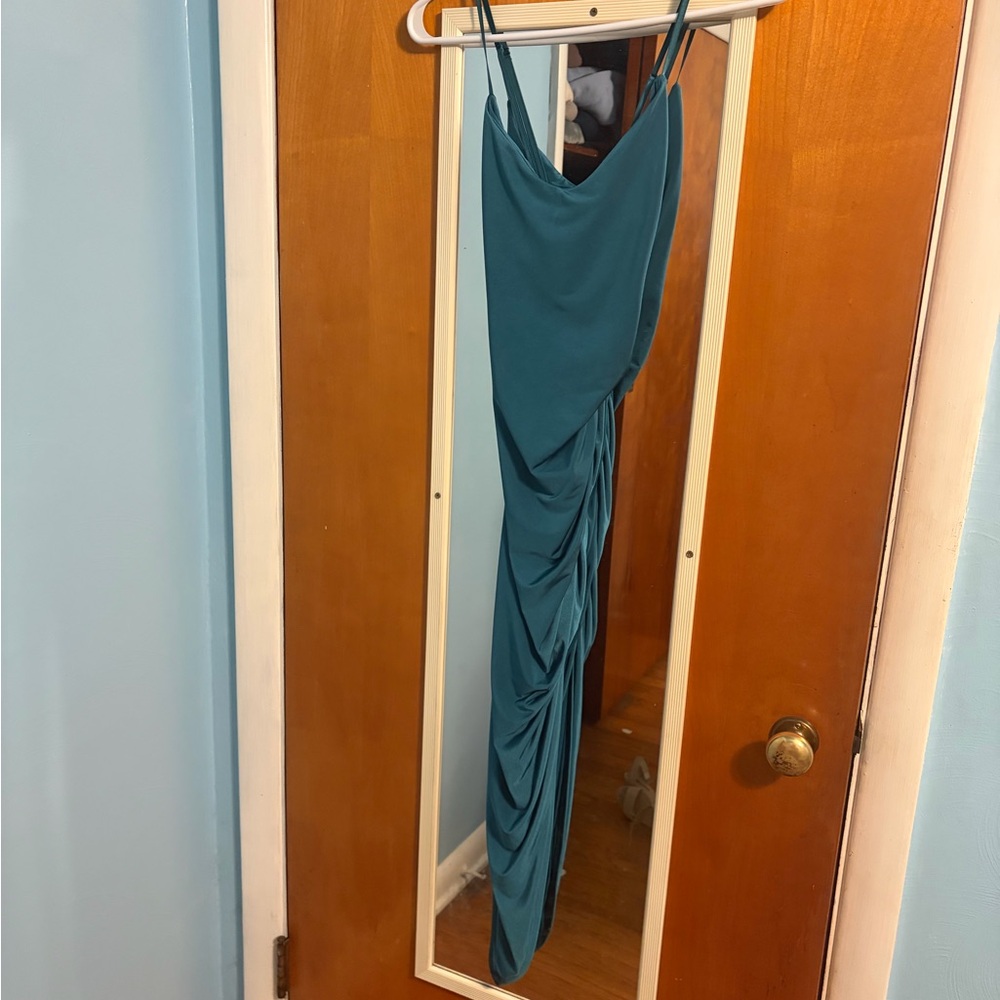 Windsor Teal Draped Dress
